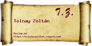 Tolnay Zoltán névjegykártya