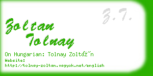 zoltan tolnay business card